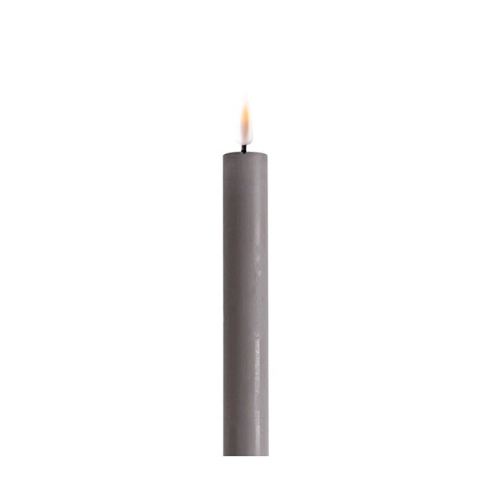 Grey LED Dinner Candle D: 2,2 * 15 cm (2 stuks)
