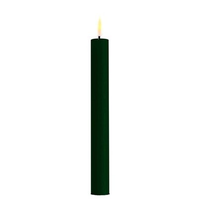 Dark Green LED Dinner Candle D: 2,2 * 24 cm (2 stuks)