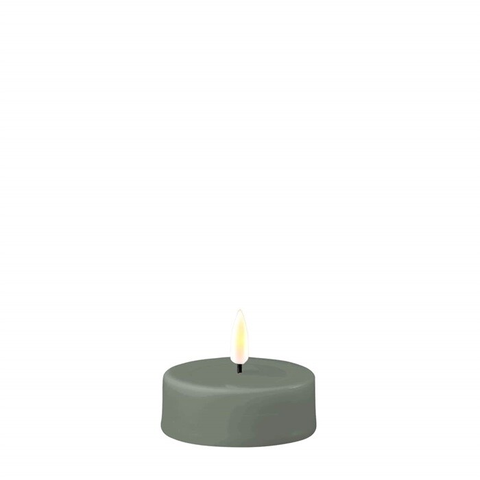 Salvie Green LED Jumbo Tealight Candle D: 6,1 * 5,5 cm (2 stuks)