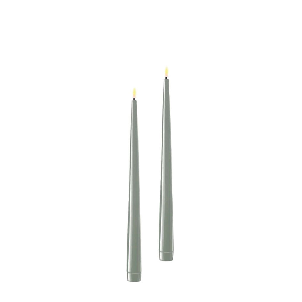 Salvie Green LED Shiny Dinner Candle D: 2,2 * 28 cm (2 stuks)