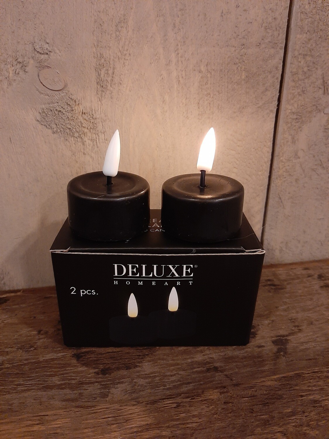Black LED Tealight Candle D: 4,1 * 4,5 cm (2 stuks)