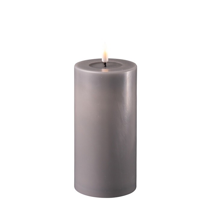 Grey LED Candle D: 7,5 * 15 cm