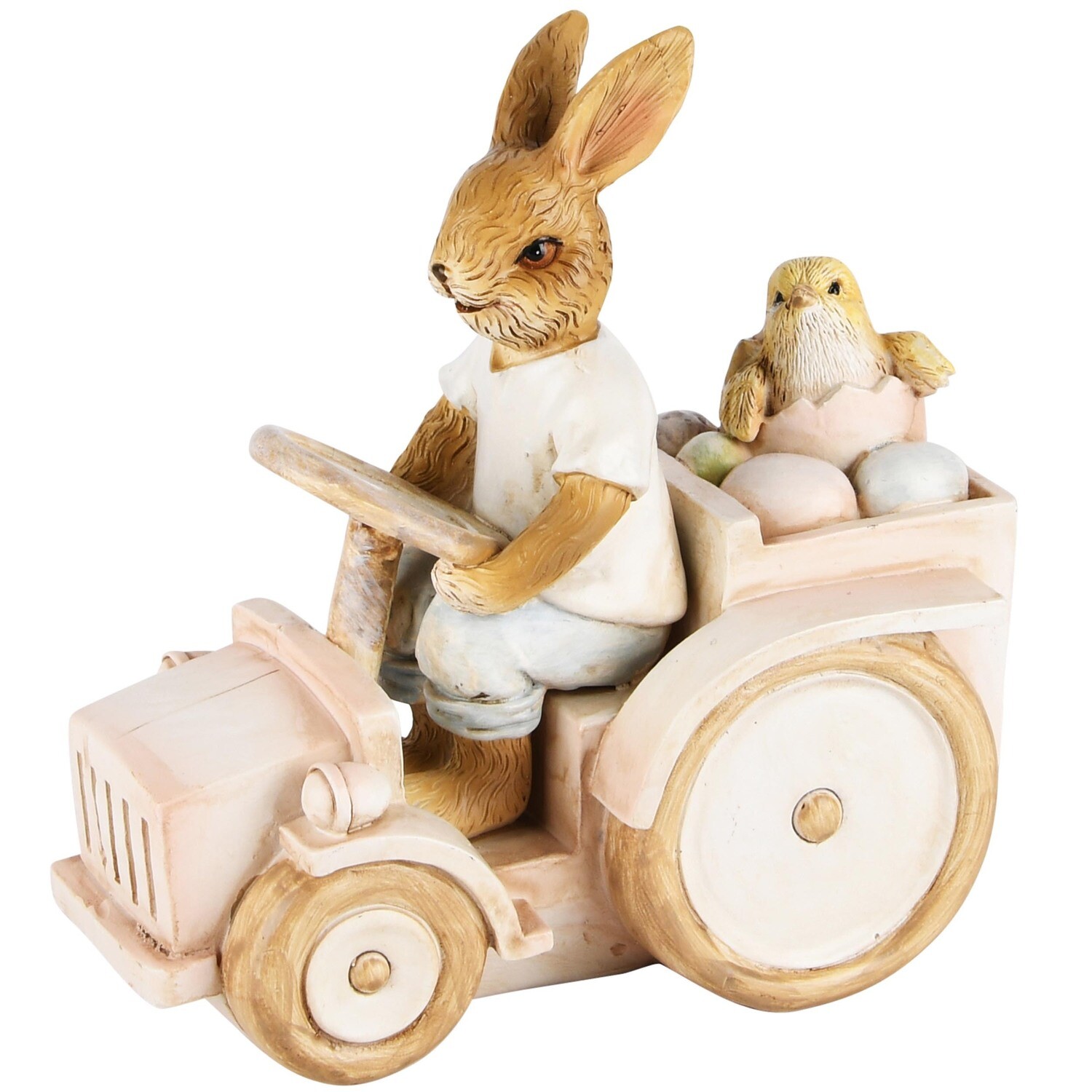 Bunny op tractor pastel