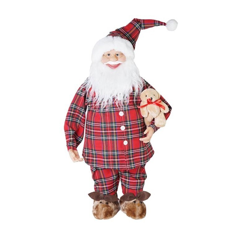 Santa staand met pyjama rood