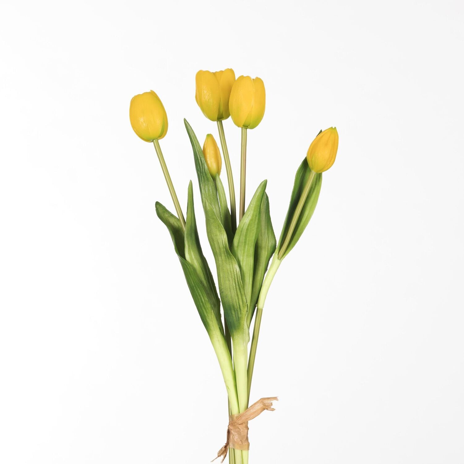 Real Touch Tulip Bundle x5 L43cm Yellow