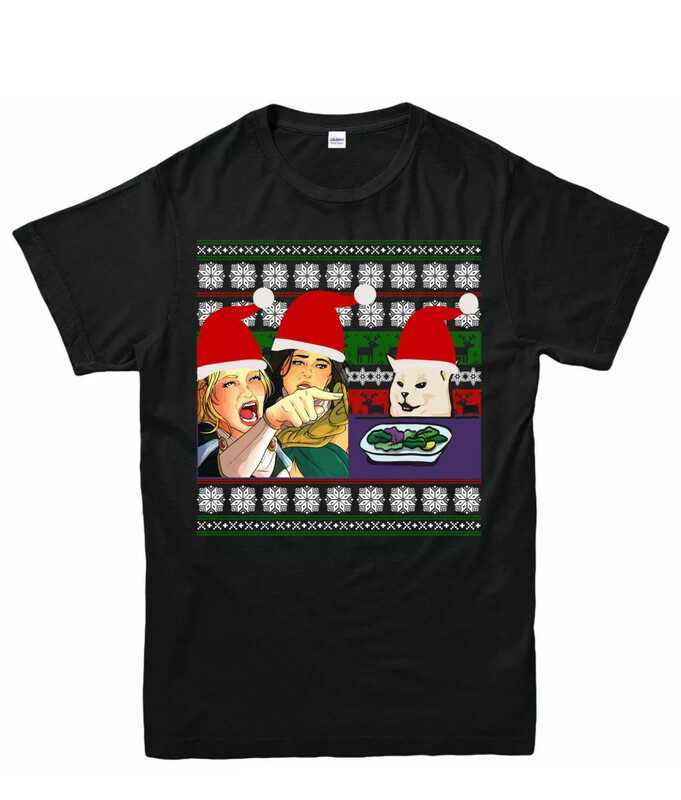 Yelling at Cat Meme Christmas T-Shirt