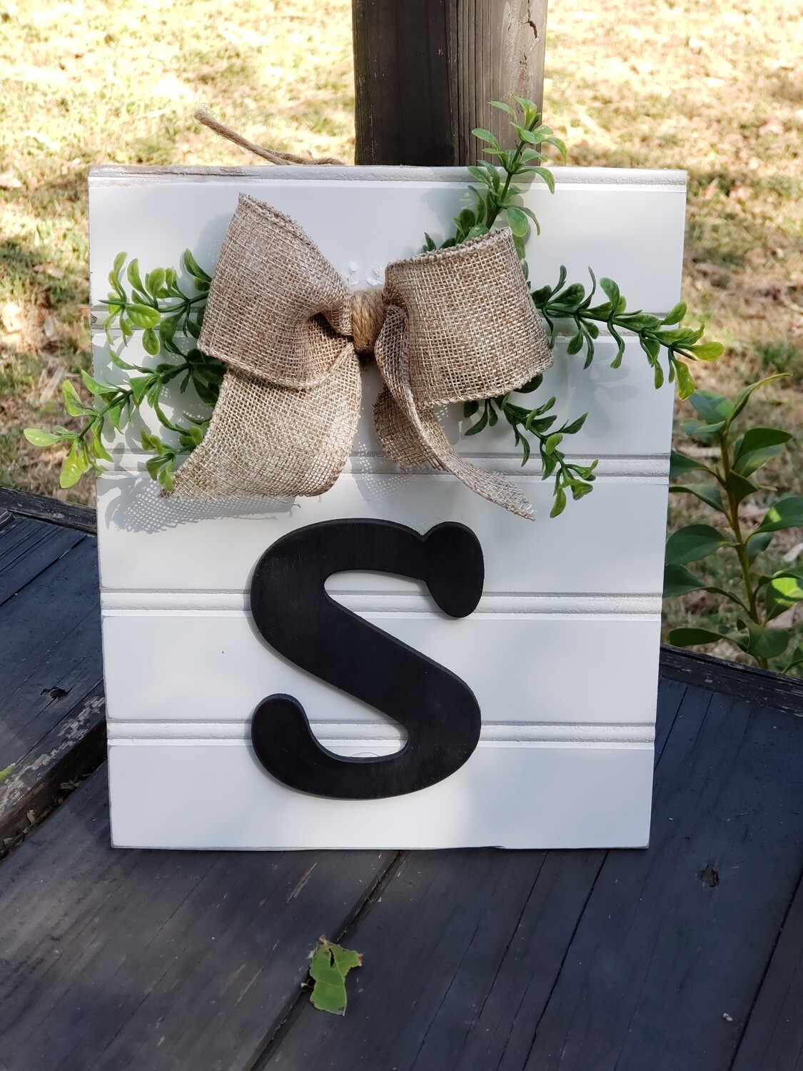 8x10 shabby monogram sign
