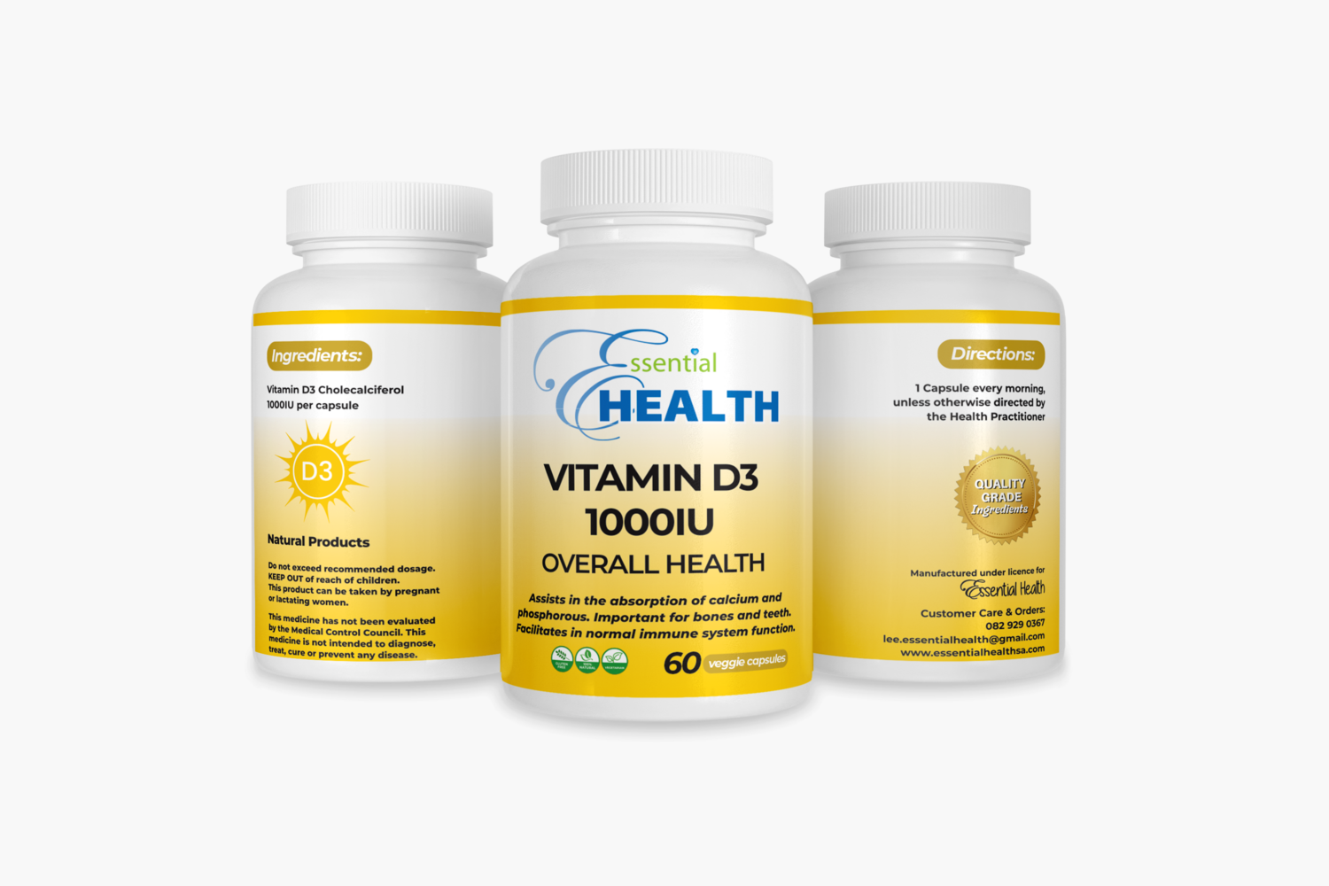 Essential Health Vitamin D3 1000IU Veg Capsules