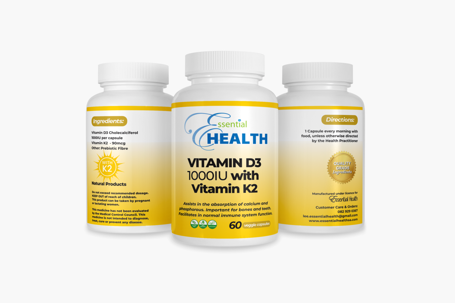 Essential Health Vitamin D3 1000iu with K2 60 caps