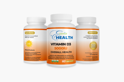 Essential Health Vitamin D3 5000iu 60 Veg Capsules