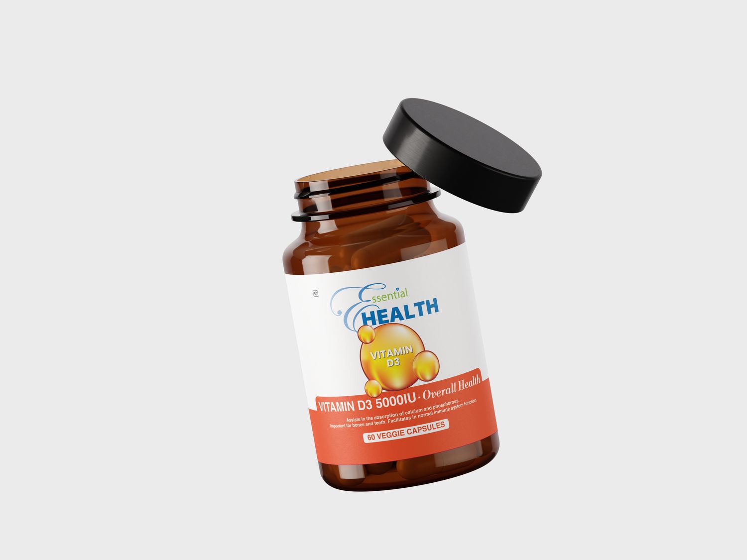 Essential Health Vitamin D3 5000iu 60 Veg Capsules