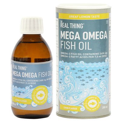 The Real Thing Mega Omega Fish Oil Liquid - Lemon 200ml