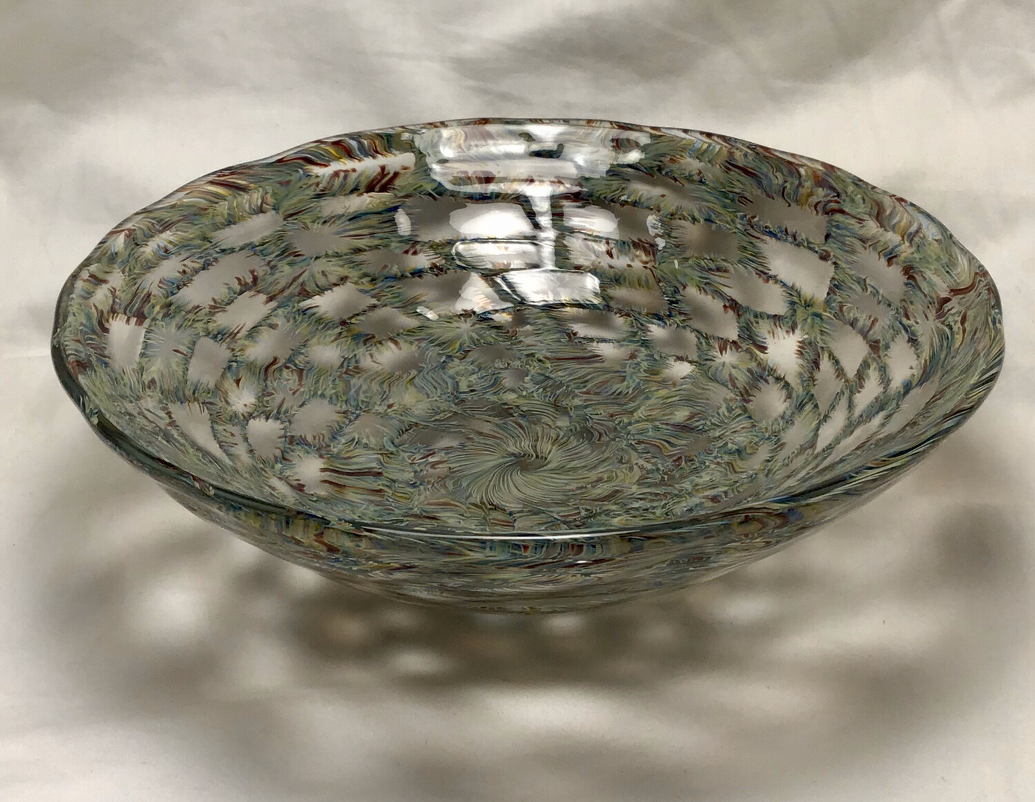 Reactive Square Murrine Low Bowl
