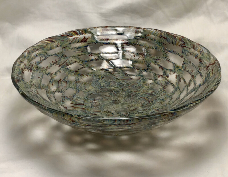 Reactive Square Murrine Low Bowl