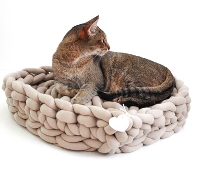 Herz-Katzen- & Hundekörbchen – Bio-Baumwolle Handarbeit