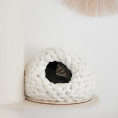 Katzenhöhle Emma aus reiner Baumwolle | Katzenkörbchen | Katzenbett |Katzenkorb