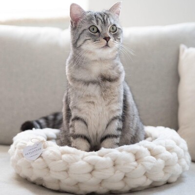 Katzenkorb Lisa aus reiner Biobaumwolle | Katzenkörbchen | Katzenbett
