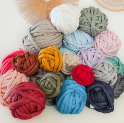 Jumbogarn Biobaumwolle | XXL Garn ab 1kg am Stück Grobstrickgarn | Chunky | Armstricken | Taschengarn | Decken
