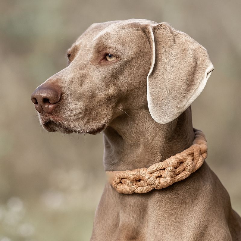 Halsband-Leinen-Set Makramee - Schlangenmuster milimetergenau einstellbar