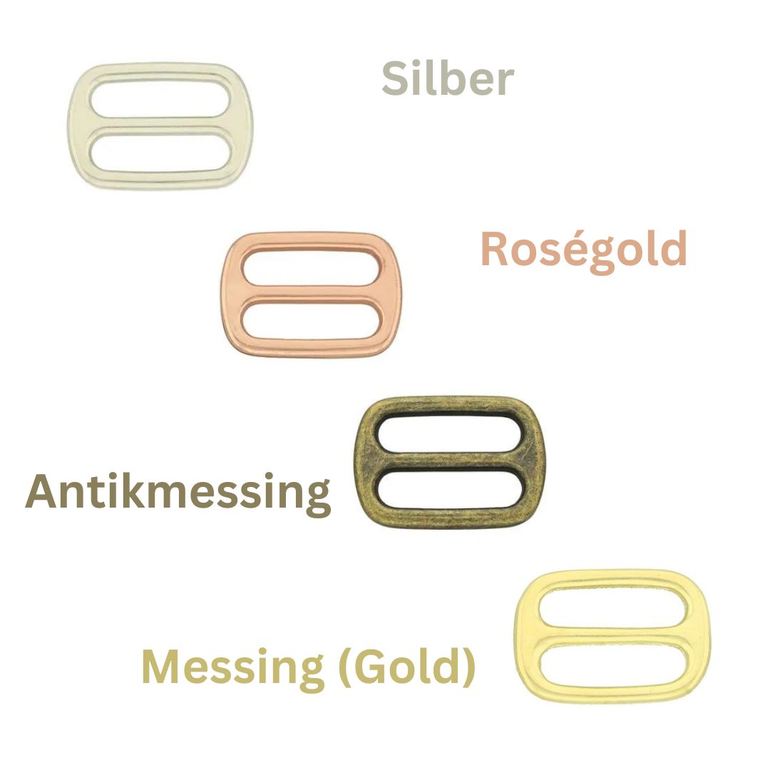 Metallschieber für Schlupfhalsbänder – Zink & Messing – 16–25 mm