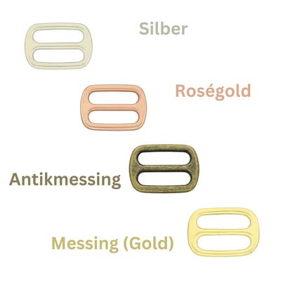 Metallschieber für Schlupfhalsbänder – Zink & Messing – 16–25 mm