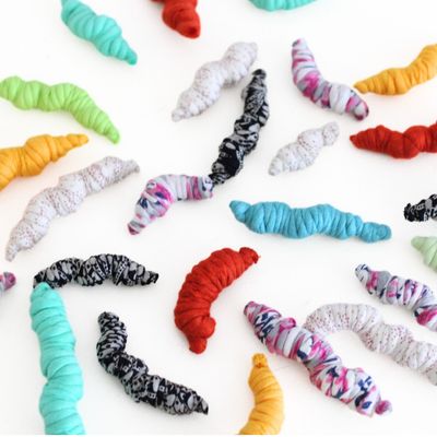 Bunte Würmer | Katzenspielzeug | Wurm nachhaltig 
