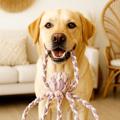 Handgemachtes Hundespielzeug "Oktopus"