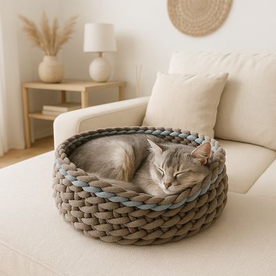 Katzenkörbchen – 2-farbig, handgemacht