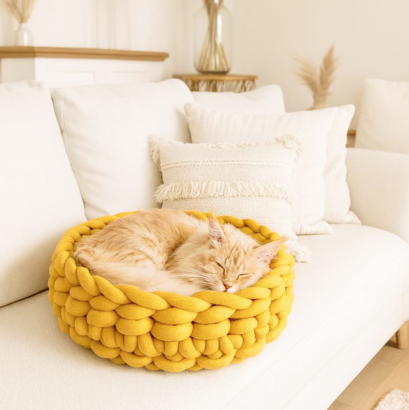 Katzen- & Hundekörbchen  Katzen- & Hundekörbchen "Marie" – Bio-Baumwolle, handgefertigt