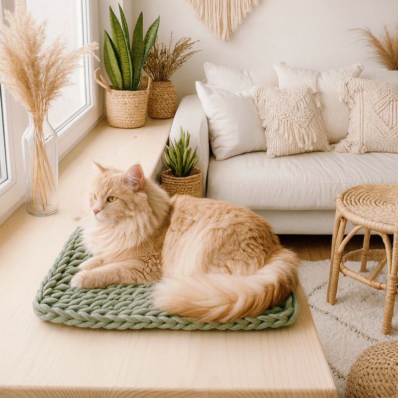 Fensterbankbett für Katzen – Recycelte Baumwolle Fensterbankbett für Katzen – Recycelte Baumwolle