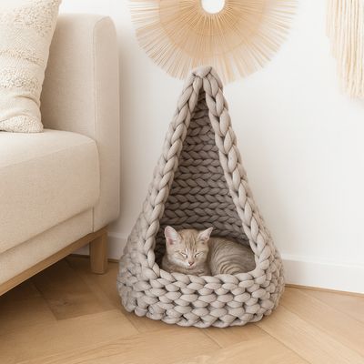 Cat Temple – Handmade Large Cat Cave in Organic Cotton