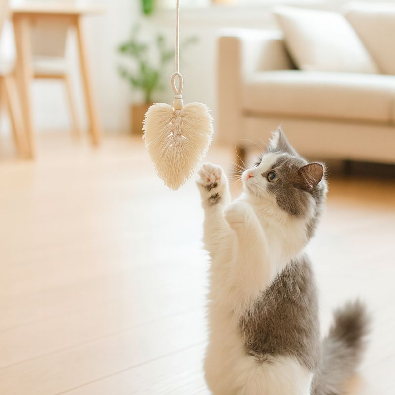 Macrame feather Cat Toy Attachment – Eco-Friendly & Handmade Macrame feather Cat Toy Attachment – Eco-Friendly & Handmade