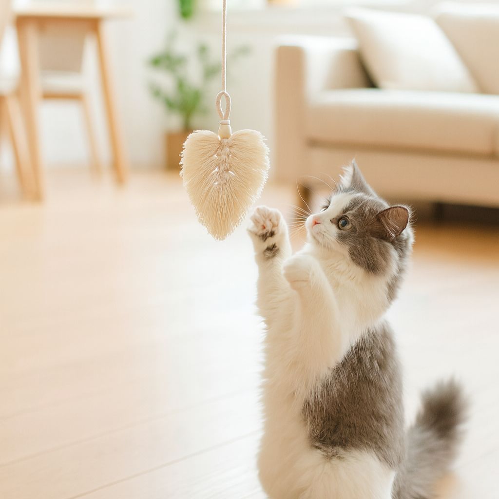 Macrame feather Cat Toy Attachment – Eco-Friendly & Handmade Macrame feather Cat Toy Attachment – Eco-Friendly & Handmade