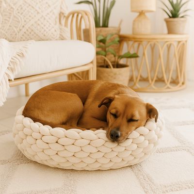 Hundekörbchen Carl extra hoch – Bio-Baumwolle Handarbeit Hundekörbchen Carl extra hoch – Bio-Baumwolle Handarbeit