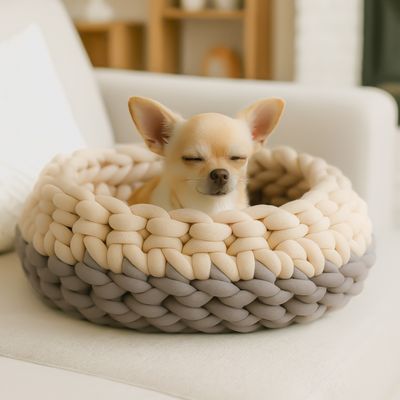 Maja bicolor Hundekorb aus Bio-Baumwolle