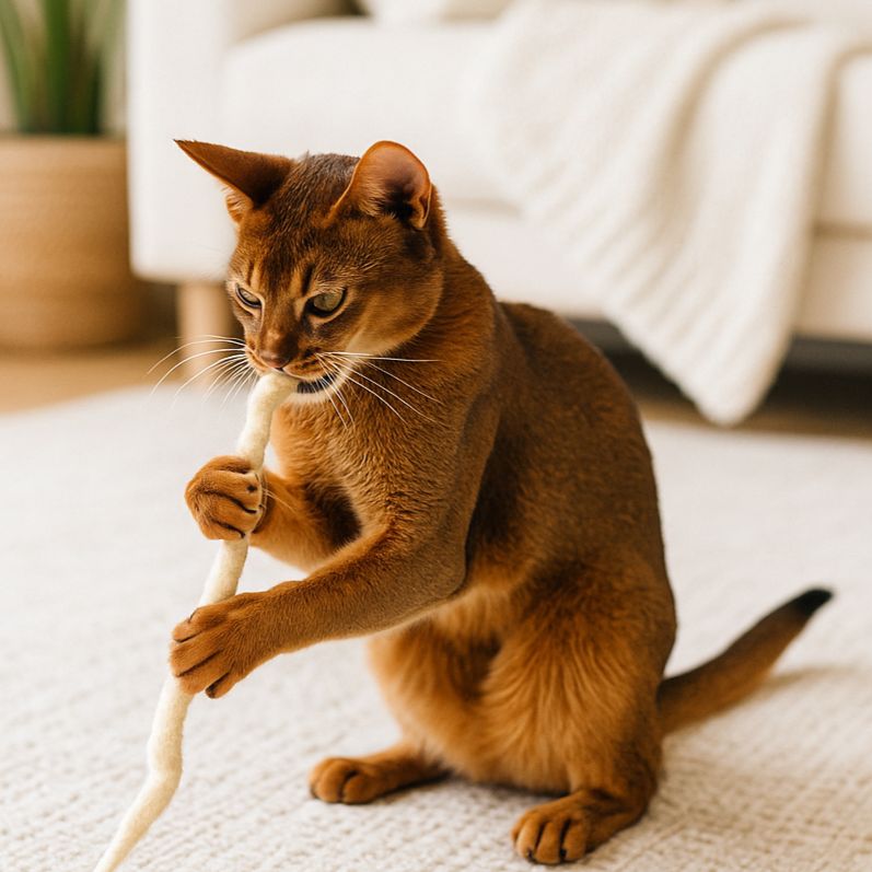 Katzenspielzeug Filzschlange – aus mulesingfreier Schurwolle einzeln