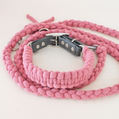 Handgemachtes Hundehalsband verstellbar – vegan Baumwollgarn