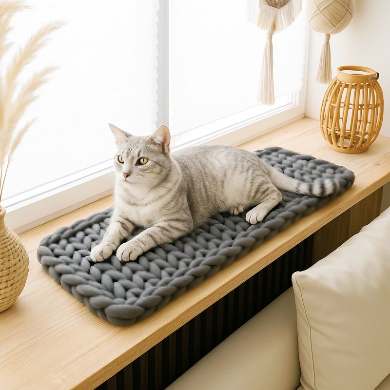 Katzenbett | Fensterbankbett - Quermuster | Handgemacht