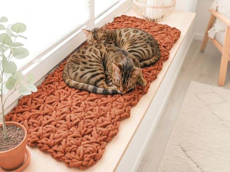 Bankauflage | Fensterbankauflage für Katzen | Blütenmuster