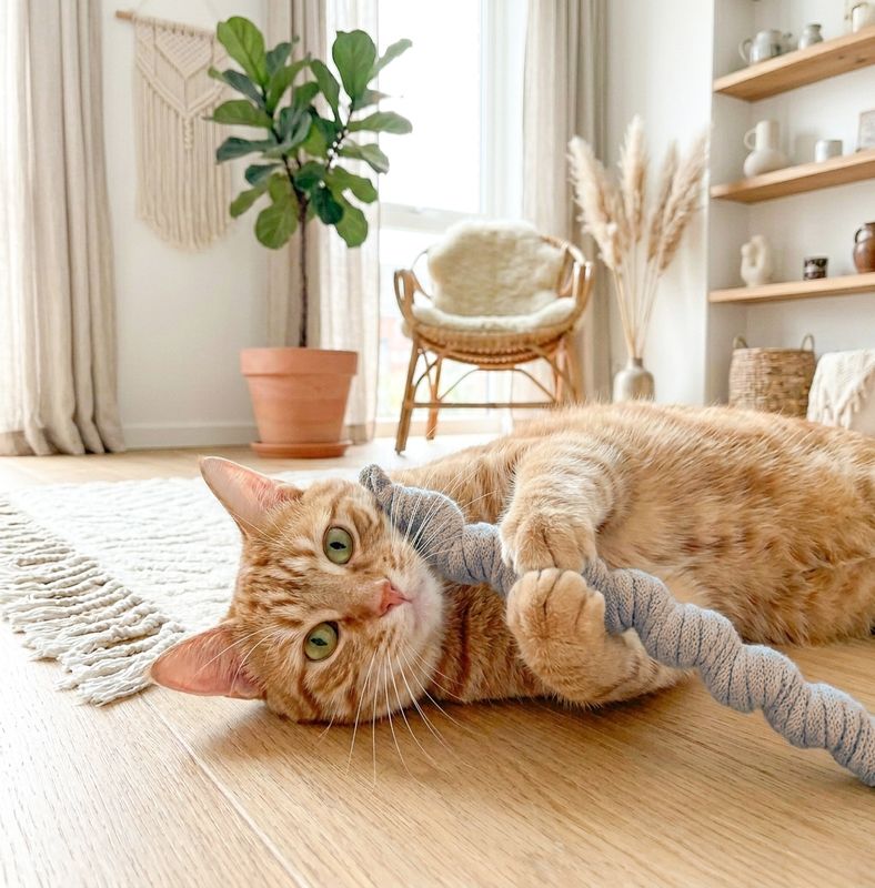 Katzenspielzeug "Schlange Hugo" – 18–54 cm wählbar