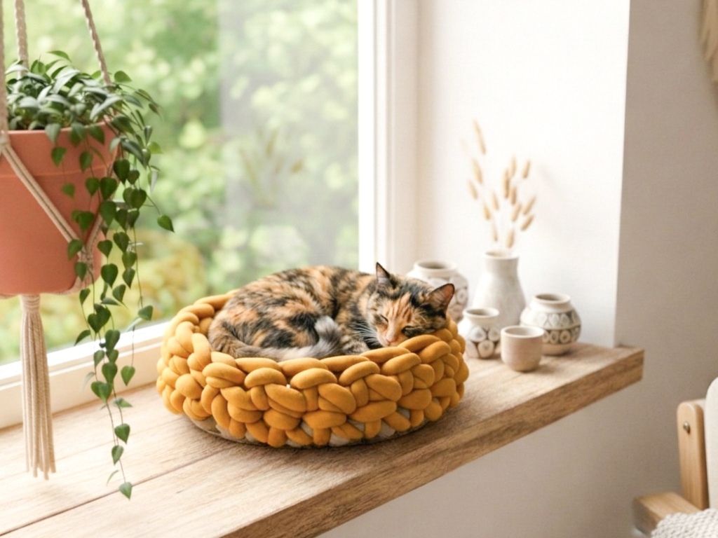 Bicolor Katzenkorb Jana – handgemacht, nachhaltig & Bio Bicolor Katzenkorb Jana – handgemacht, nachhaltig & Bio
