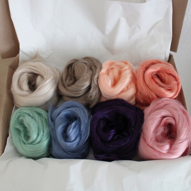 Viskose Kammzug - Fee Haare - 8 Farben - 100 oder 200g - Feen Viskose Kammzug - Fee Haare - 8 Farben - 100 oder 200g - Feen