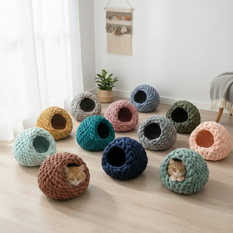 Katzenhöhle | Emma – Handgemacht aus Bio-Baumwolle