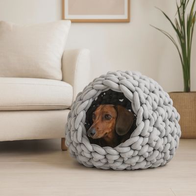 Hundehöhle "Gustav" aus gefülltem Baumwollgarn