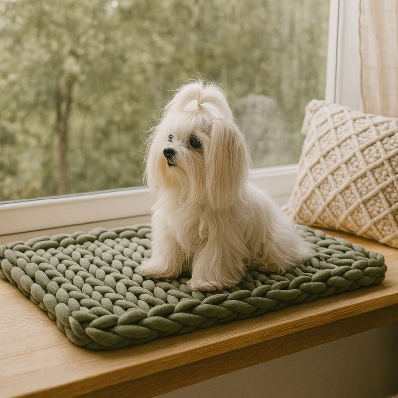 Hundebett | Fensterbankbett - Quermuster | Handgemacht