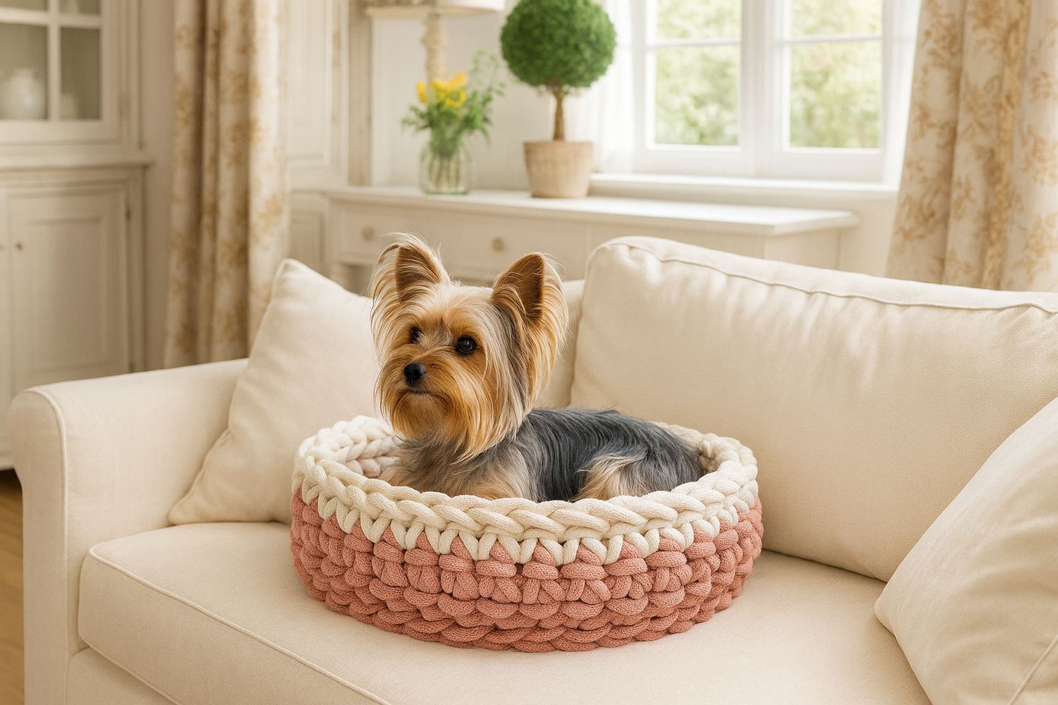 Bicolor Hundekörbchen – nachhaltig & waschbar