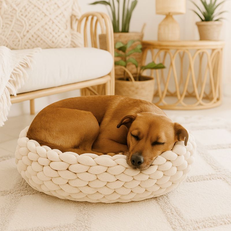 Hundekörbchen Carl extra hoch – Bio-Baumwolle Handarbeit
