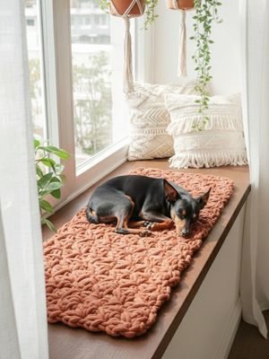Bankauflage | Fensterbankauflage für Hunde | Blütenmuster