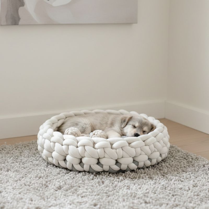 Bicolor Hundekorb Jana – handgemacht, nachhaltig & Bio