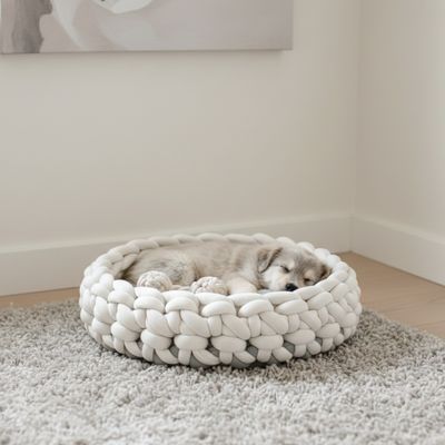 Bicolor Hundekorb Jana – handgemacht, nachhaltig & Bio